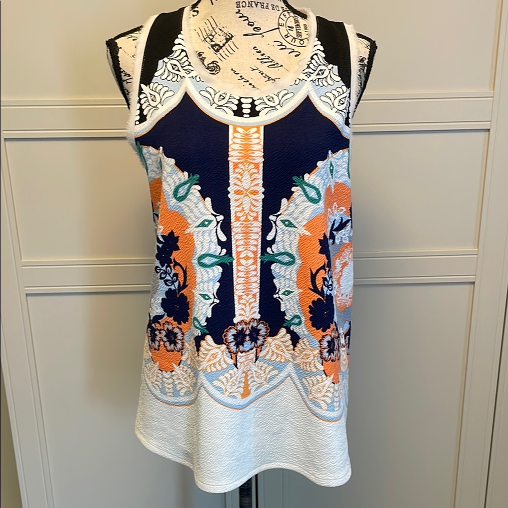 Anthropologie Postmark Colorful Sleeveless Boho Top EUC SZ L
